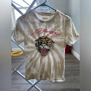 Antique tye dye Ed Hardy T-shirt Size Small